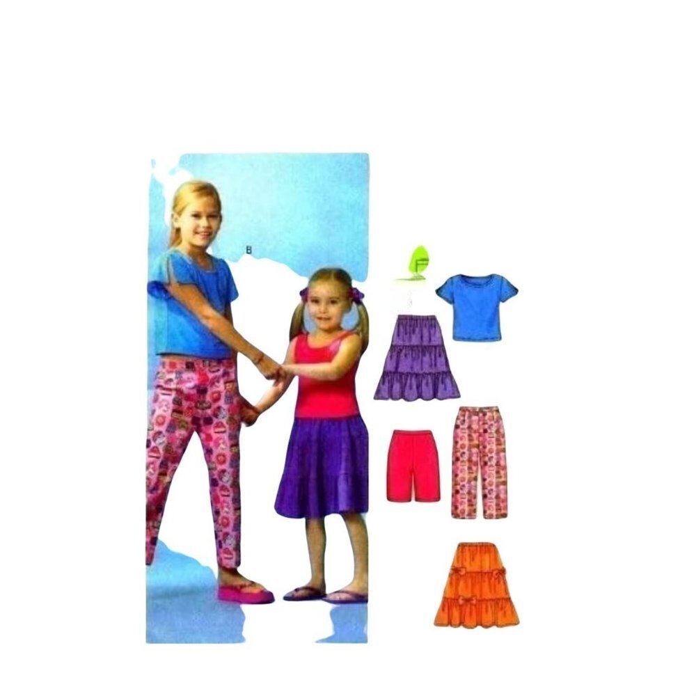 McCall's Sewing Pattern 4816 Top Skirt Shorts Capris Girls‎ Size 7-10